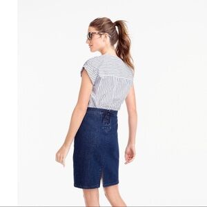 J.Crew Lace Ip Tie Back Denim Skirt